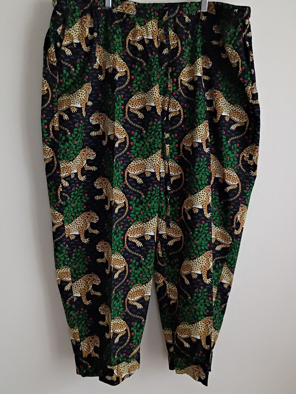Printfresh Bagheera Leopard Pajama Lounge Pants Green Organic Cotton Preppy Boho - Picture 8 of 8